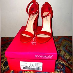 Red platform heels from shoe dazzle